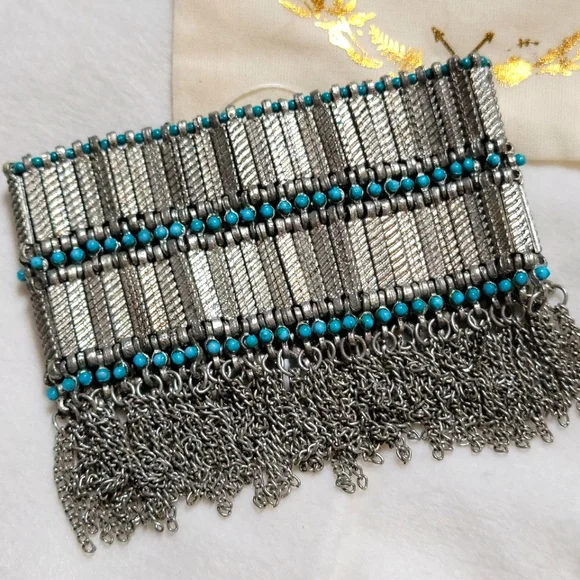 NWT Shiraleah Reverie Silver and Turquoise Chain Bracelet - Picture 1 of 5